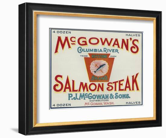 McGowan, Washington - Keystone Salmon Case Label-Lantern Press-Framed Art Print