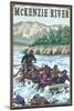 McKenzie River, Oregon - Rafting Scene-Lantern Press-Mounted Art Print