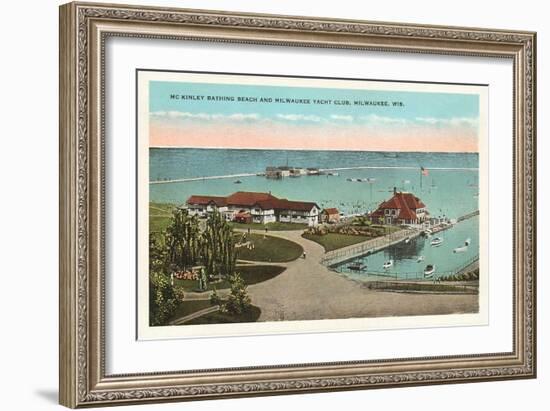 McKinley Beach, Yacht Club, Milwaukee, Wisconsin-null-Framed Art Print