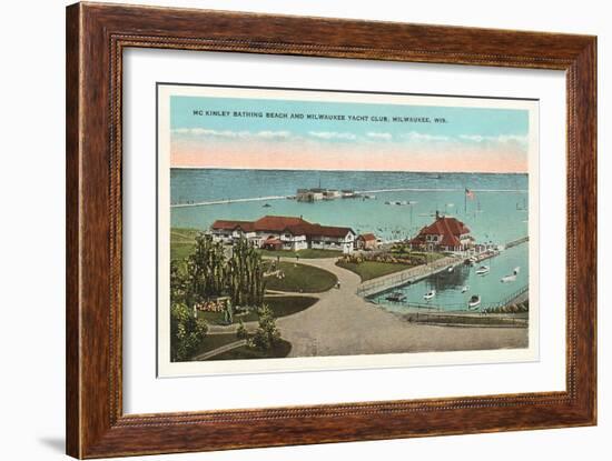 McKinley Beach, Yacht Club, Milwaukee, Wisconsin-null-Framed Art Print