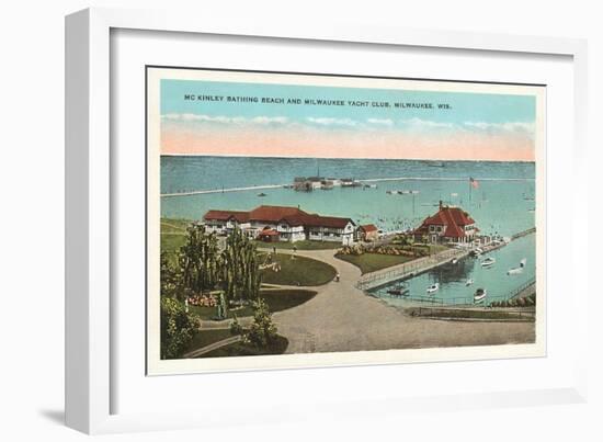 McKinley Beach, Yacht Club, Milwaukee, Wisconsin-null-Framed Premium Giclee Print