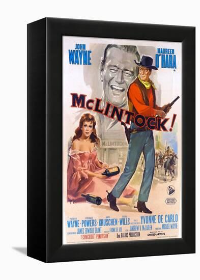 McLintock, Italian Movie Poster, 1963-null-Framed Stretched Canvas