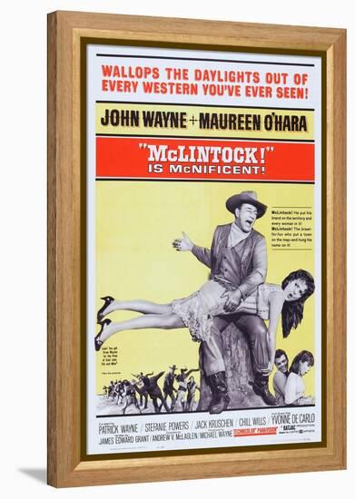 Mclintock!, John Wayne, Maureen O'Hara, Patrick Wayne, Stefanie Powers, 1963-null-Framed Stretched Canvas