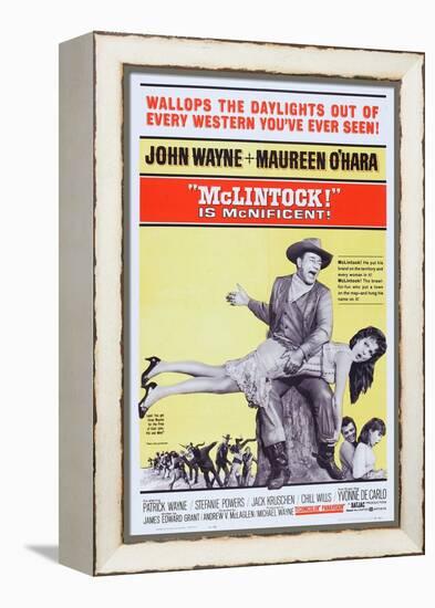 Mclintock!, John Wayne, Maureen O'Hara, Patrick Wayne, Stefanie Powers, 1963-null-Framed Stretched Canvas