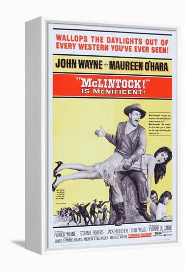 Mclintock!, John Wayne, Maureen O'Hara, Patrick Wayne, Stefanie Powers, 1963-null-Framed Stretched Canvas