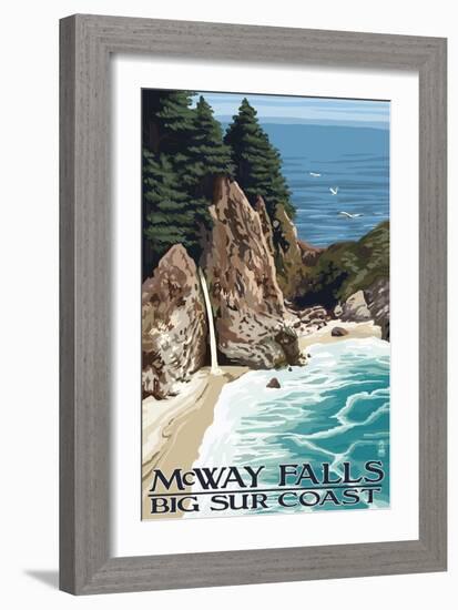 McWay Falls - Big Sur Coast, California-Lantern Press-Framed Art Print