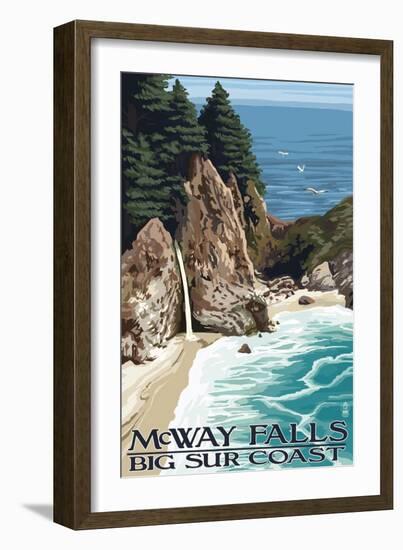 McWay Falls - Big Sur Coast, California-Lantern Press-Framed Art Print