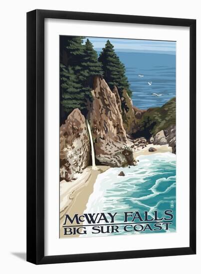 McWay Falls - Big Sur Coast, California-Lantern Press-Framed Art Print