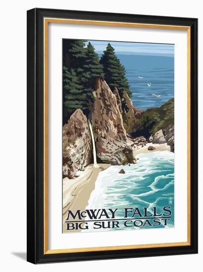 McWay Falls - Big Sur Coast, California-Lantern Press-Framed Art Print