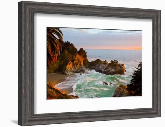 Mcway Falls in Big Sur at Sunset, California-Andy777-Framed Photographic Print