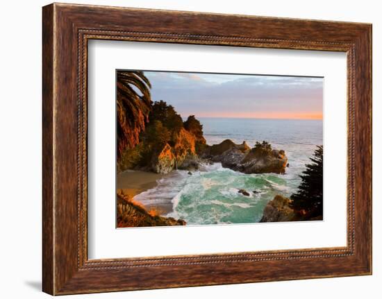 Mcway Falls in Big Sur at Sunset, California-Andy777-Framed Photographic Print