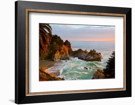 Mcway Falls in Big Sur at Sunset, California-Andy777-Framed Photographic Print