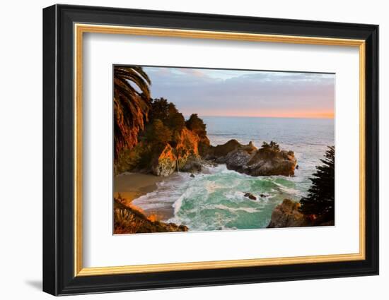 Mcway Falls in Big Sur at Sunset, California-Andy777-Framed Photographic Print