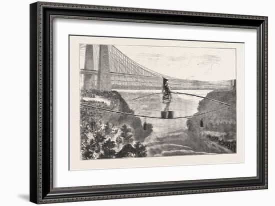 Mdlle. Spelterini Crossing the Niagara River on a Tight Rope-null-Framed Giclee Print