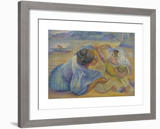 Mère Jouant avec son Enfant-Henri Edmond Cross-Framed Premium Giclee Print