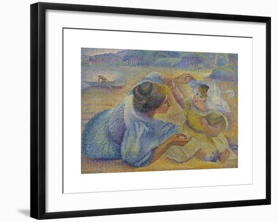 Mère Jouant avec son Enfant-Henri Edmond Cross-Framed Premium Giclee Print