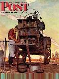 "Drilling for Oil," Saturday Evening Post Cover, November 9, 1946-Mead Schaeffer-Giclee Print