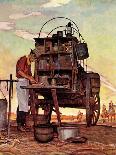 "Drilling for Oil," Saturday Evening Post Cover, November 9, 1946-Mead Schaeffer-Giclee Print