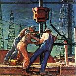 "Drilling for Oil," Saturday Evening Post Cover, November 9, 1946-Mead Schaeffer-Giclee Print