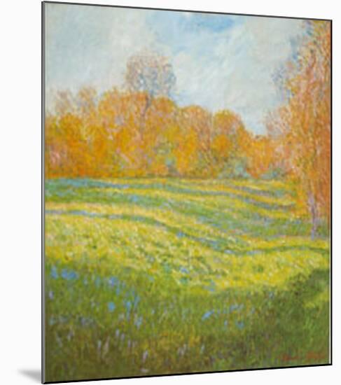 Meadow At Giverny-Claude Monet-Mounted Art Print