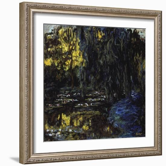 Meadow at Pond with Water Lilies, 1917-1919-Claude Monet-Framed Giclee Print