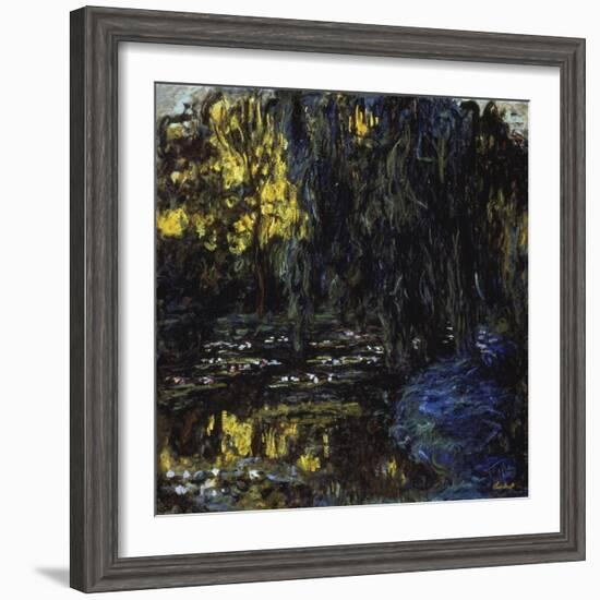 Meadow at Pond with Water Lilies, 1917-1919-Claude Monet-Framed Giclee Print