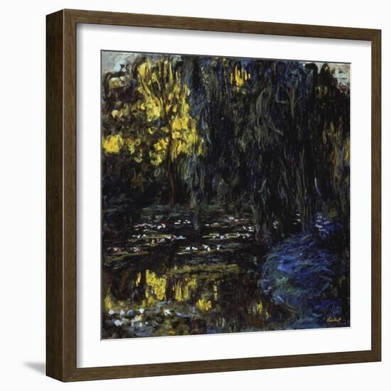 Meadow at Pond with Water Lilies, 1917-1919-Claude Monet-Framed Giclee Print