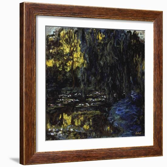 Meadow at Pond with Water Lilies, 1917-1919-Claude Monet-Framed Giclee Print