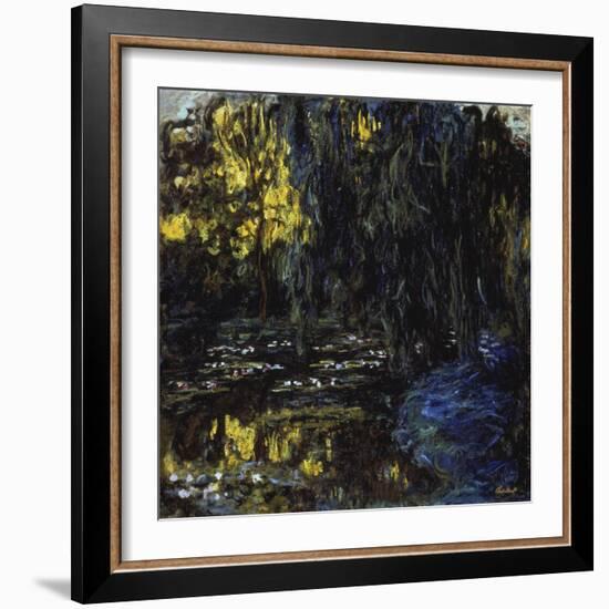 Meadow at Pond with Water Lilies, 1917-1919-Claude Monet-Framed Giclee Print