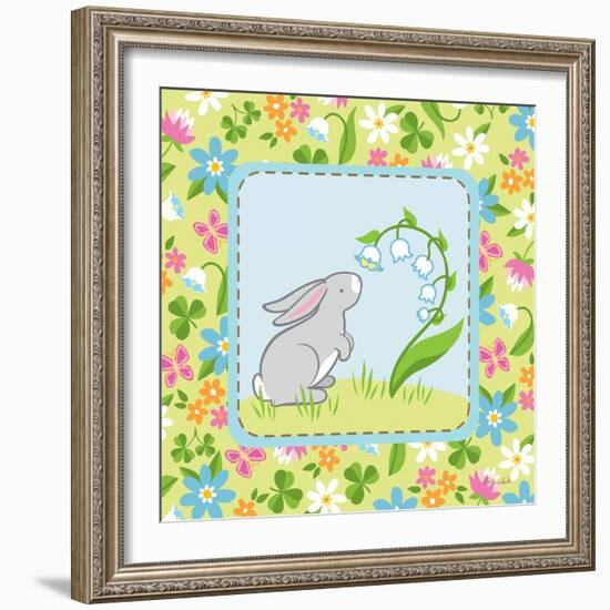 Meadow Bunny I-Betz White-Framed Art Print