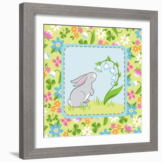 Meadow Bunny I-Betz White-Framed Art Print