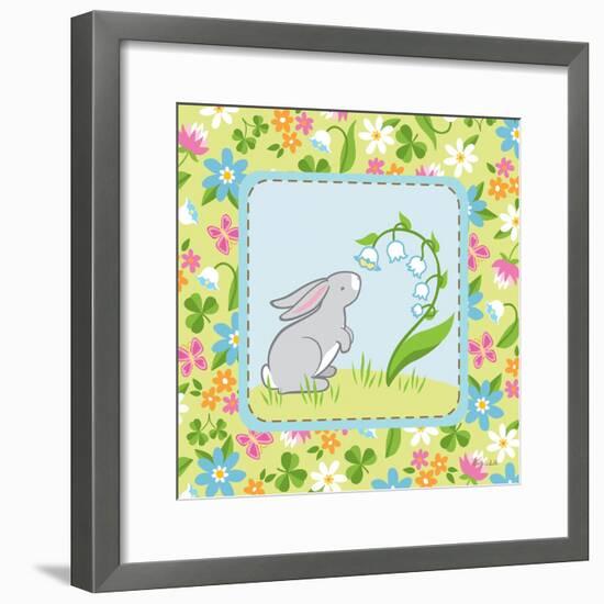 Meadow Bunny I-Betz White-Framed Art Print