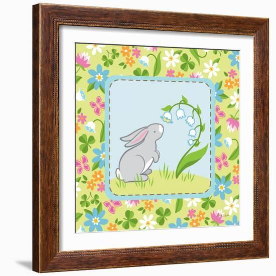 Meadow Bunny I-Betz White-Framed Art Print