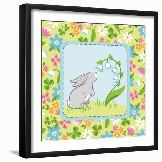 Meadow Bunny I-Betz White-Framed Art Print