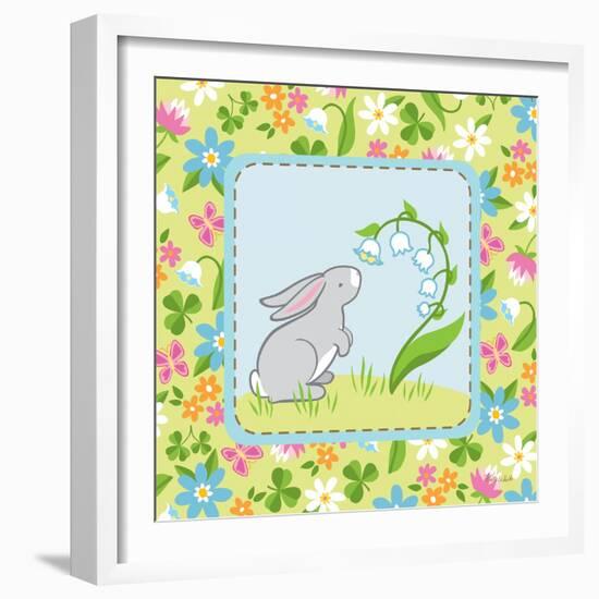 Meadow Bunny I-Betz White-Framed Art Print