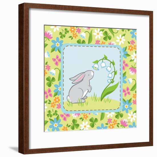 Meadow Bunny I-Betz White-Framed Art Print