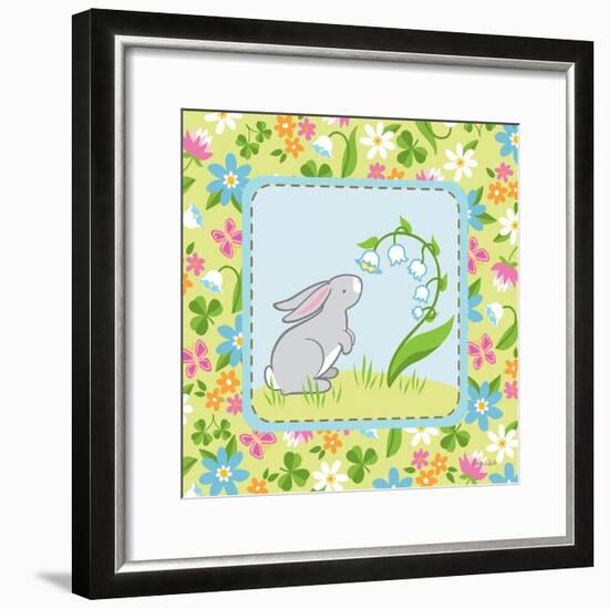 Meadow Bunny I-Betz White-Framed Art Print