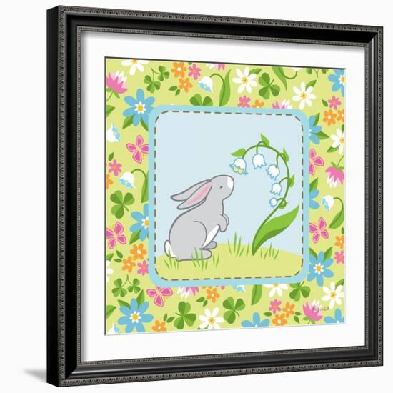 Meadow Bunny I-Betz White-Framed Art Print