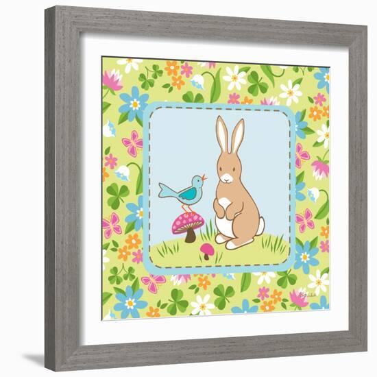 Meadow Bunny II-Betz White-Framed Art Print
