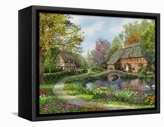 Meadow Cottages-Dominic Davison-Framed Stretched Canvas