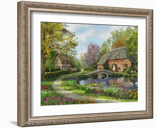 Meadow Cottages-Dominic Davison-Framed Art Print