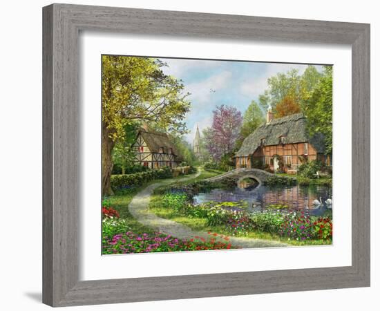 Meadow Cottages-Dominic Davison-Framed Art Print