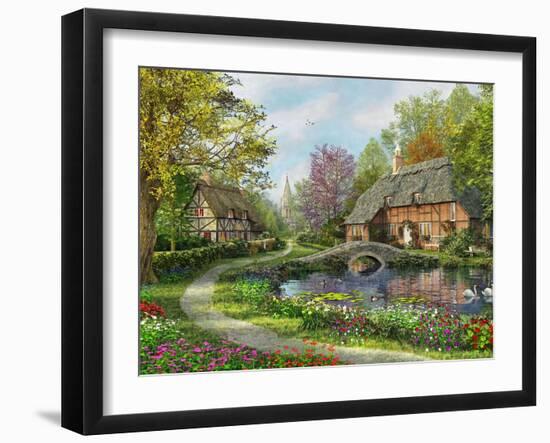 Meadow Cottages-Dominic Davison-Framed Art Print