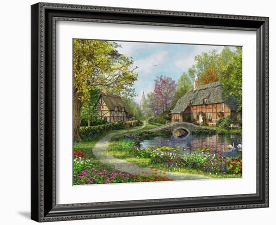 Meadow Cottages-Dominic Davison-Framed Art Print