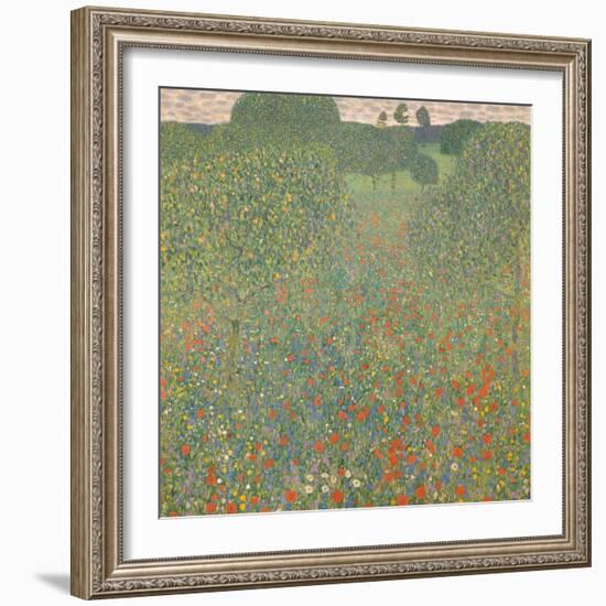 Meadow of Poppies, 1907-Gustav Klimt-Framed Giclee Print