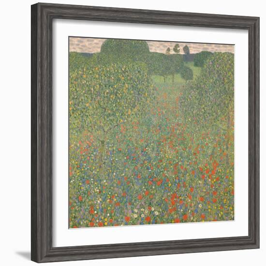 Meadow of Poppies, 1907-Gustav Klimt-Framed Giclee Print