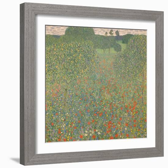 Meadow of Poppies, 1907-Gustav Klimt-Framed Giclee Print