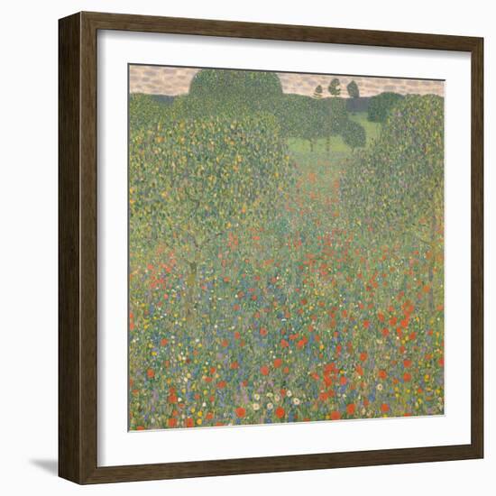 Meadow of Poppies, 1907-Gustav Klimt-Framed Giclee Print