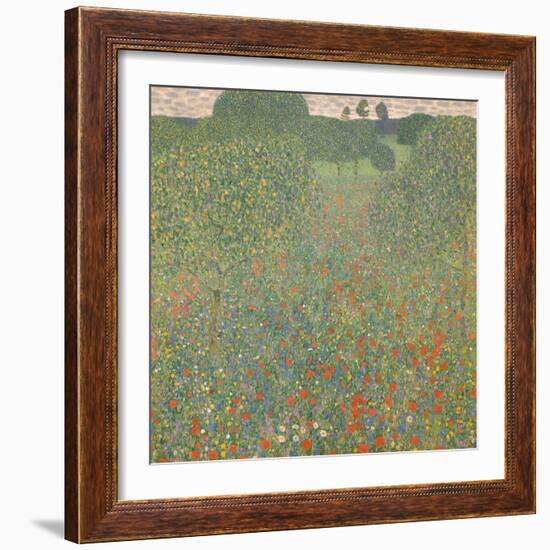 Meadow of Poppies, 1907-Gustav Klimt-Framed Giclee Print