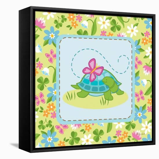 Meadow Turtle I-Betz White-Framed Stretched Canvas